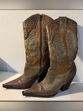 Vintage Para Raio Women’s Leather Cowgirl Boots Size 6 Great Condition